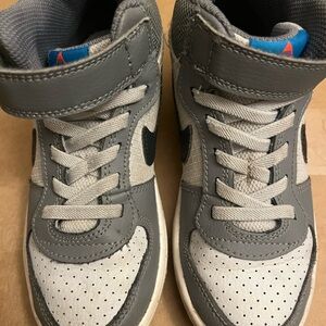 Nike Kids Gray and Blue High-Top Sneakers
